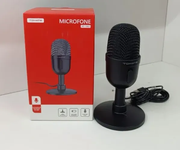 Microfone Usb Tomate Mt-1061 Podcast Gamer Mesa Preto