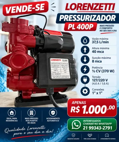 PRESSURIZADOR NUNCA USADO À VENDA 