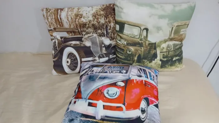 03 almofadas decoração casa novas kombi