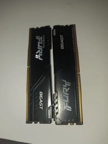 2 unidades Memória RAM Kingston Fury Beast, 8GB, 3200MHz, DDR4, CL16, Preto - KF432C16BB/8