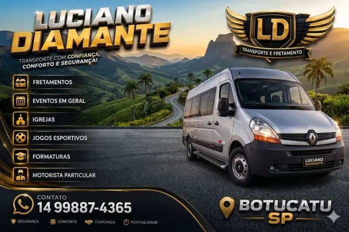Transporte de van com motorista