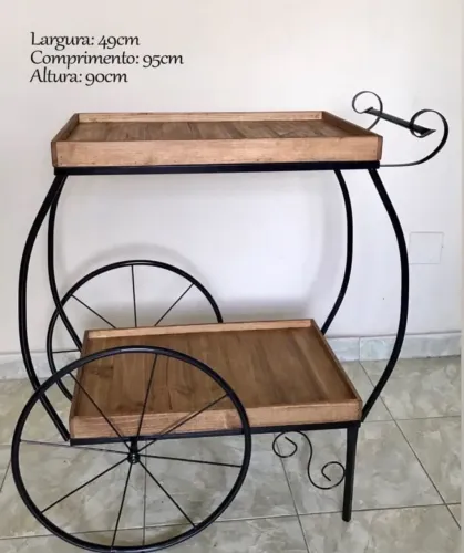 Carrinho de chá para decoração de festas ou de casa