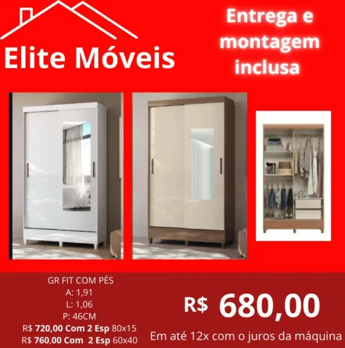COM A MONTAGEM E A ENTREGA GUARDA ROUPA NOVO NA CAIXA COM GARANTIA DE FABRICA.