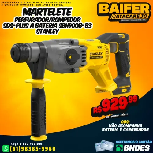 Martelete Perfurador/Rompedor SDS-PLUS a Bateria SBH900B-B3 Stanley