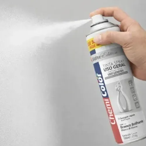 Tinta branco spray 500ml Chemicolor brilhante