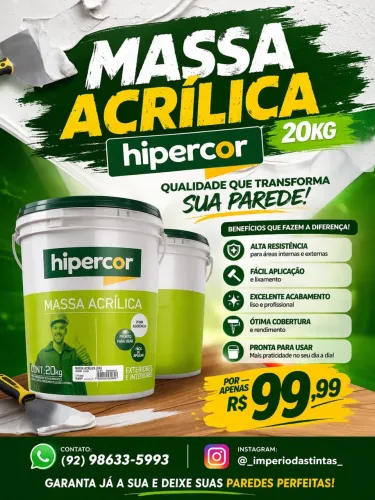 Massa Acrílica 20kg Hipercor