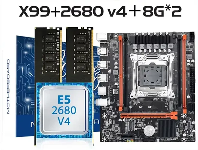 Kit Xeon Mougol X99 E5-2680-v4 Ddr4 16gb Ecc 2x8gb