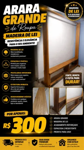 Arara grande de roupa 