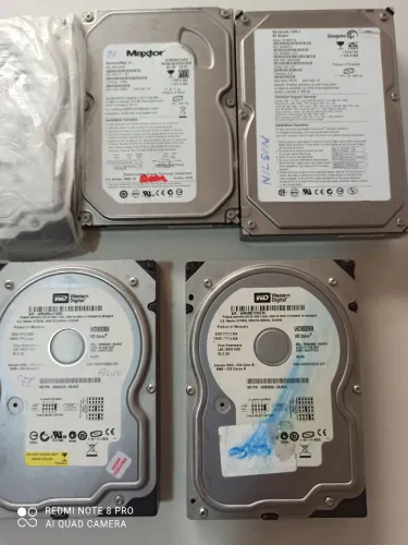 HDs de 80 GB. Para cpu