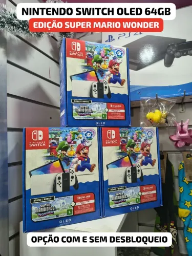 Nintendo Switch Oled Novo Lacrado D-E-S-B-L-O-Q-U-E-A-D-O leia a descrição