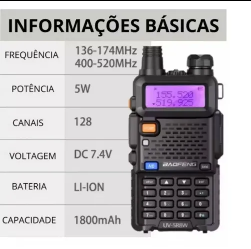 Rádio comunicador com visor