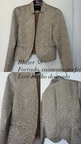 Blazer feminino 38 com dourado