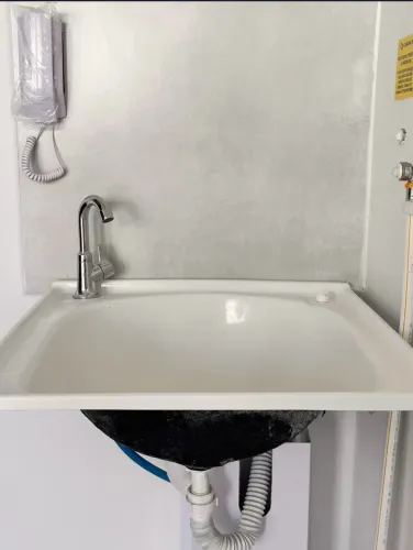 Tanque fibra 60x60cm branco - com torneira