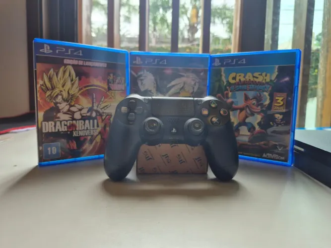Ps4 um controle+jogos+suporte carregador