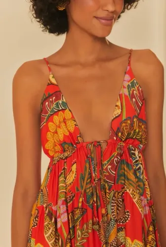 vestido longo Farm com a estampa Folhagem Cool TAM M