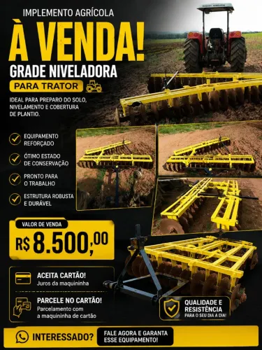 ? GRADE NIVELADORA PARA TRATOR ? ESTADO DE NOVO