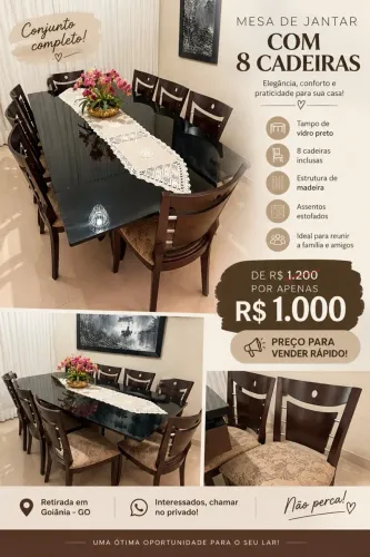 ? OPORTUNIDADE! MESA DE JANTAR COM 8 CADEIRAS ?