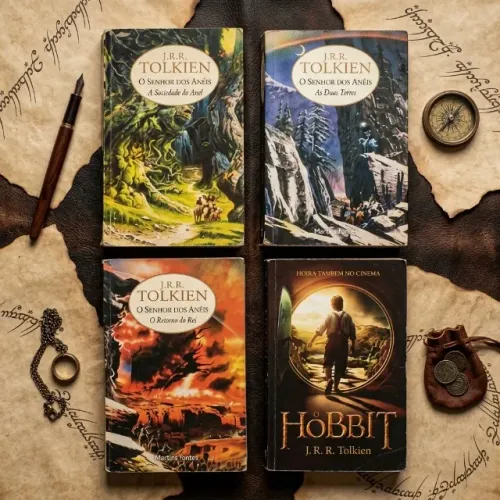 Trilogia dos livros "O Senhor dos Anéis" + "O Hobbit" de J.R.R.Tolkien