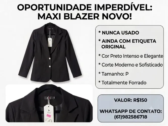 Maxi Blazer Preto