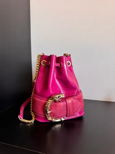 bolsa bucket schutz original couro pink/fúcsia