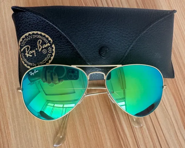 Óculos de Sol Ray-Ban Aviador Original - Verde Espelhado