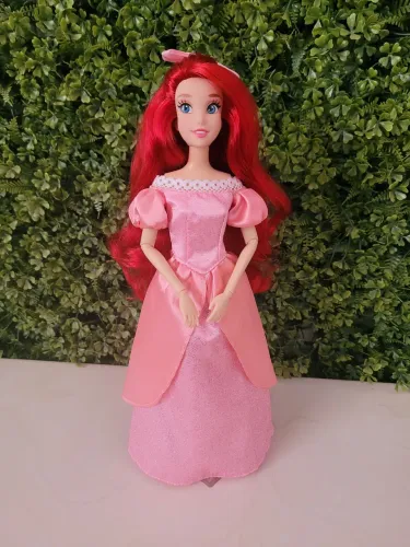 Boneca Ariel vestido rosa 30 cm ler a descrição 