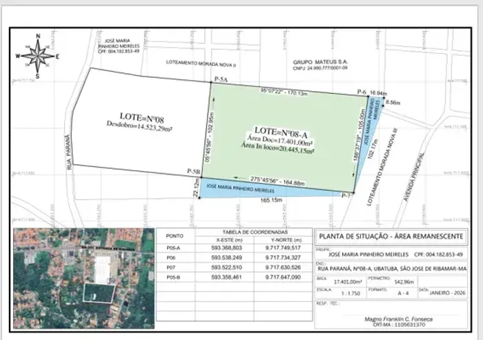 Terreno para venda com 17800 metros quadrados em Conjunto Maiobao