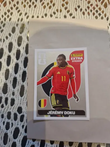 Jeremy Doku ( Bélgica ) Prata Figurinha, Álbum da Copa 2026