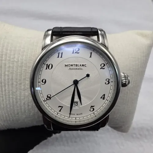 Relógio Montblanc Automático Masculino Couro Preto Premium Novo
