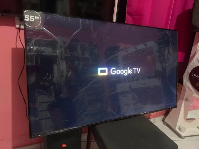 Smart tv tcl google 55 pol 4k borda  infinita comando de voza 