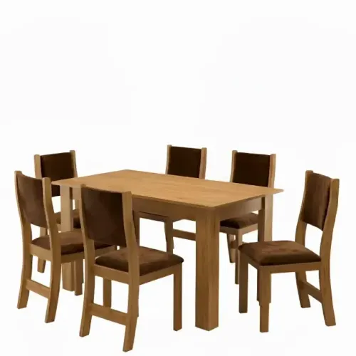Mesa de Jantar Violeta com Cadeiras Sol Bombom