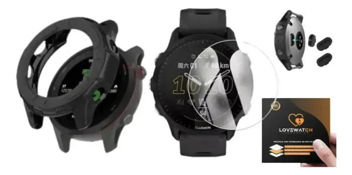 Kit Capa E Pelicula Para Garmin 45 + Tampa Plugue Usb