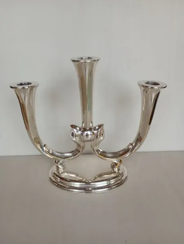 Candelabro eberle banho de prata ( leia a descrição)