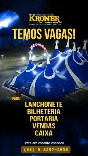 VAGAS DE EMPREGO TEMPORÁRIO NO CIRCO KRONER