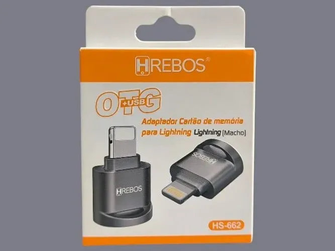 Adaptador OTG para iPhone (Lightning) - Leitor de Cartão e USB HS-662