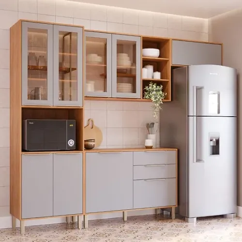Cozinha Brilhante Reflecta 100% MDF - Entrega/Montagem Grátis Fortaleza