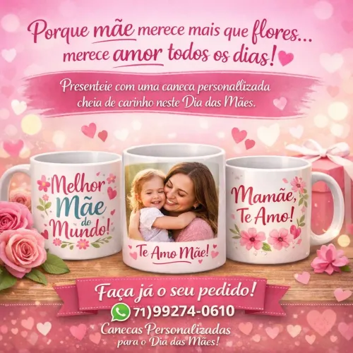 Caneca Porcelana dia das mães
