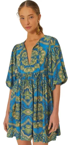 Farm vestido azul pp