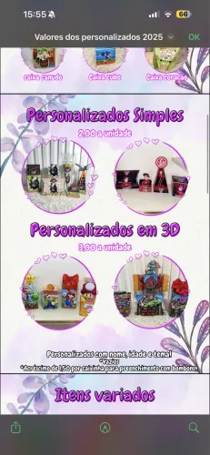 Personalizados para festa -a partir de 2 reais