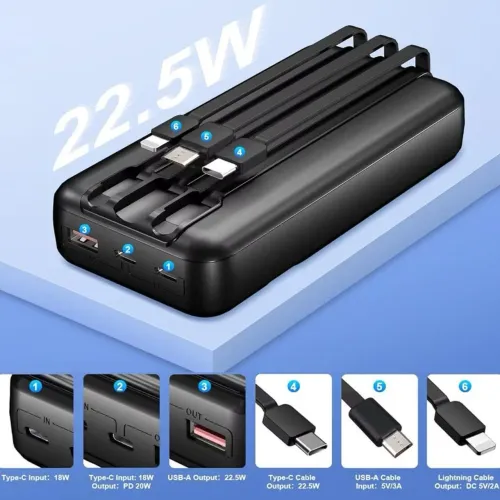 Carregador Portátil Power Bank Favo de Mel Bateria Externa 20000mah