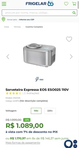 Máquina de fazer sorvete