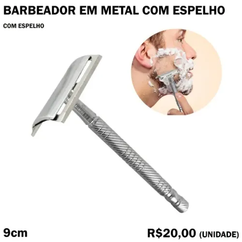 Barbeador de Metal com Espelho