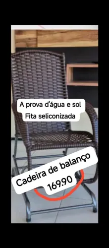 Cadeira de balanço c fita siliconada a prova d'água e chuva 