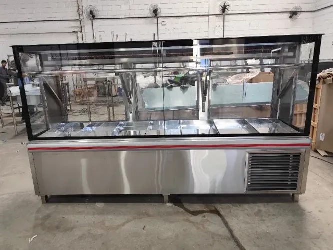 Vitrine ambiente inox 1200×600×1250 (mostruário)