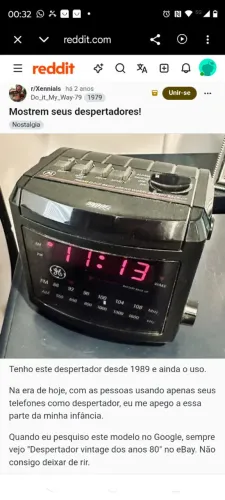 Rádio Relógio AM/FM  General Eletric  110 volts 