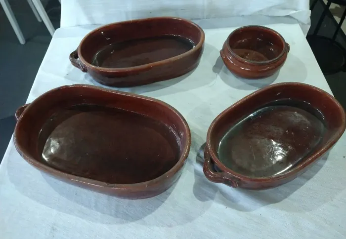 Conjunto travessas de barro raras  