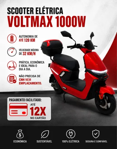 Troco ou vendo Scooter Elétrica nova 1000W | 2026 | Não precisa de CNH