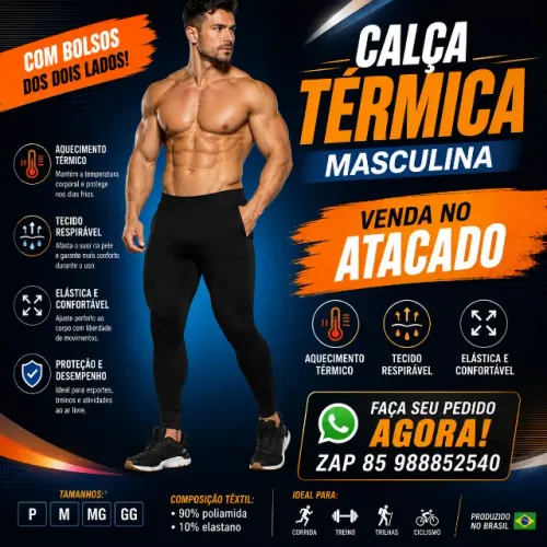 calsa fitness termica masculina no atacado 