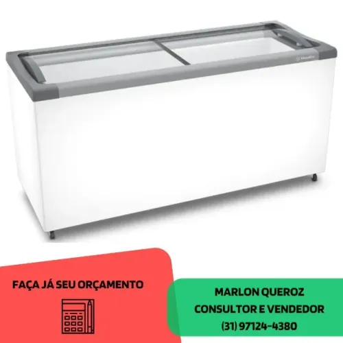 Freezer Horizontal Tampa de Vidro 505L Metalfrio