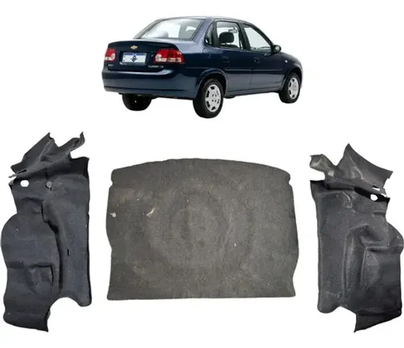 Kit Carpete Porta Malas Chevrolet Corsa Classic 2014 Uzad0 Preto
